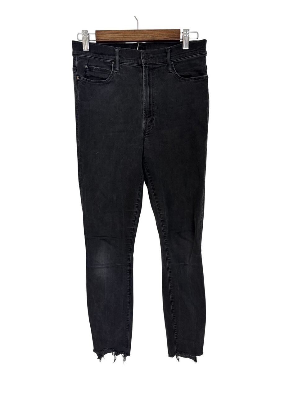Mother the Stunner Ankle Fray Gray High Waisted Skinny Jeans Size 29